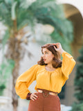 Rita Blouse, Mustard - miss nouvelle vintage inspired pinup rockabilly 1950s retro fashion
