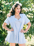 Nani Wahine Playsuit & Coverup Set, Navy - miss nouvelle vintage inspired pinup rockabilly 1950s retro fashion