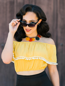 Shimmy Crop, Mustard - miss nouvelle vintage inspired pinup rockabilly 1950s retro fashion